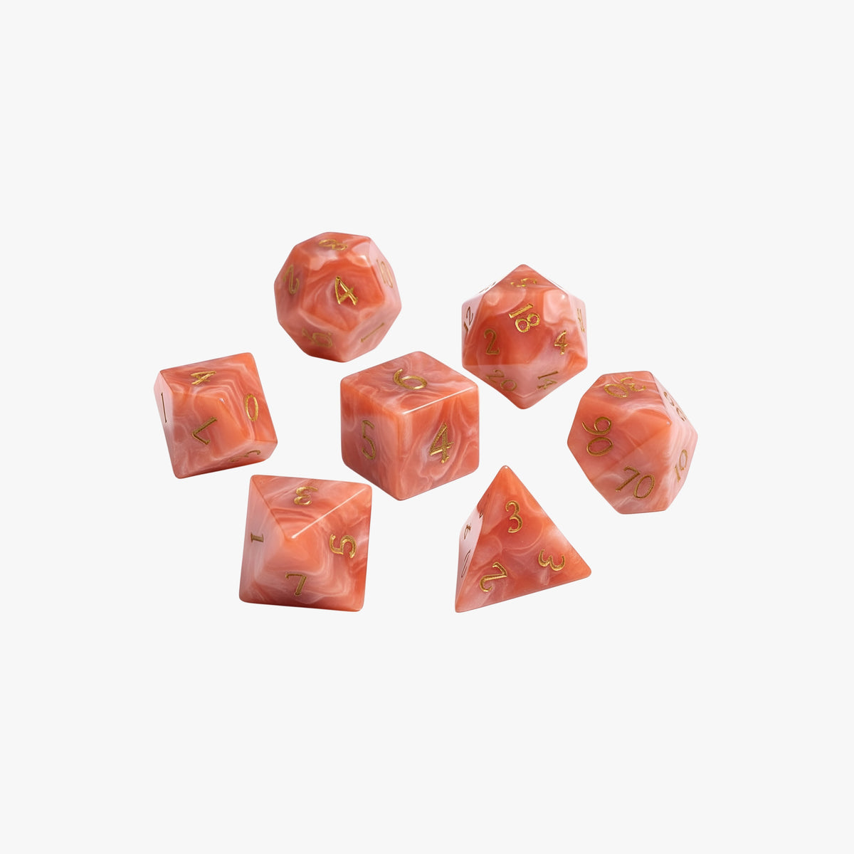 Marbled Dice Set (7-Piece)